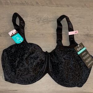 🌴Bali Black Underwire 3562 Unlined Minimizer Bra Size 38D